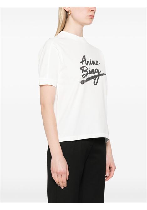 t-shirt jaylin signature donna avorio ANINE BING | A-08-10524IVY1